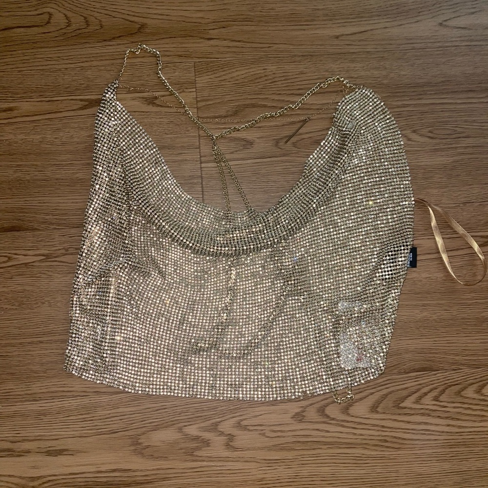 Sparkle Chain Crop Top - NEW WITH TAGS